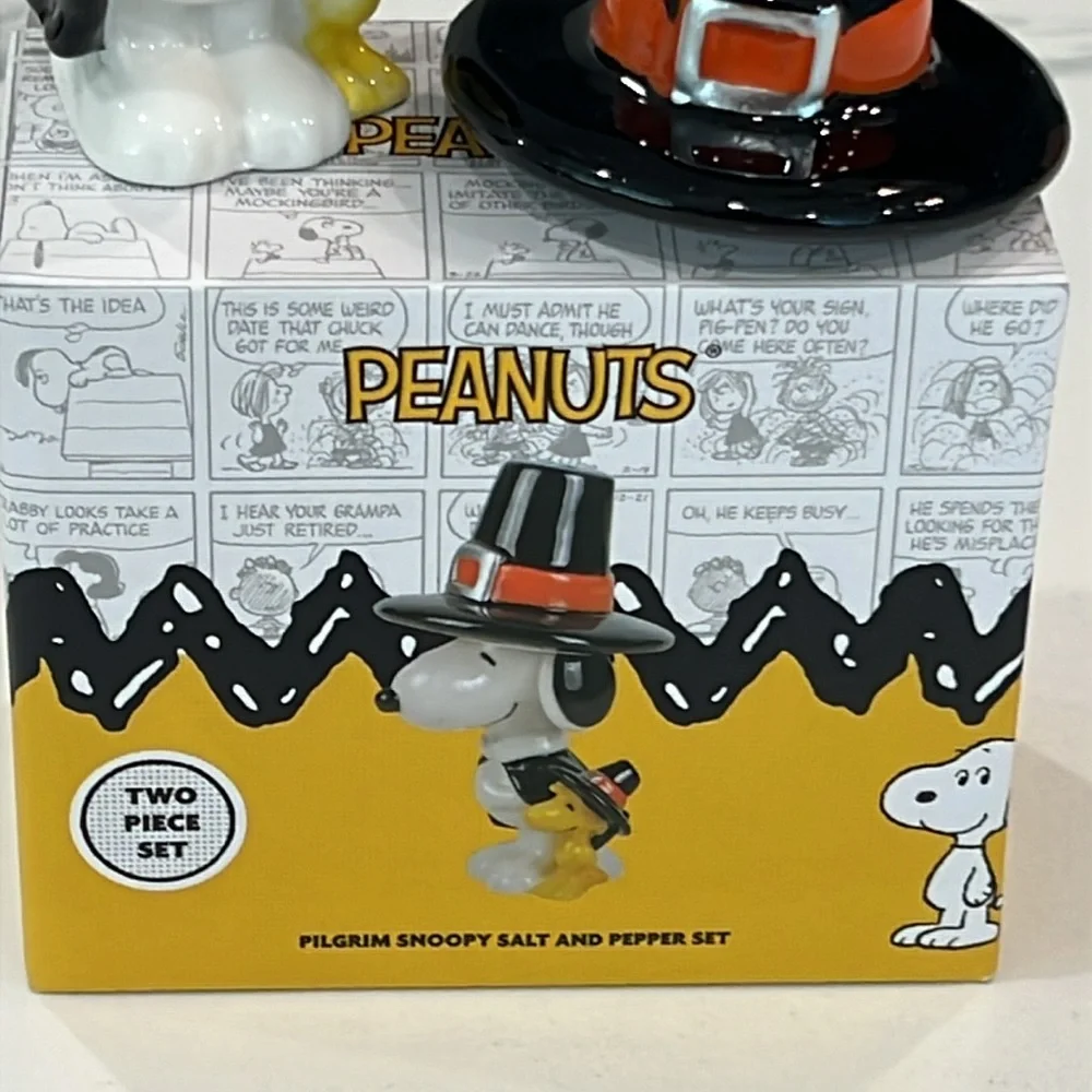 Cute.🎃 Pilgrim Snoopy Salt & Pepper
